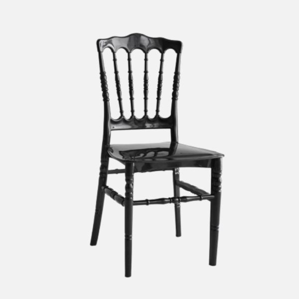 Chaise en plastique noir Napolyon fabriquée en Turquie